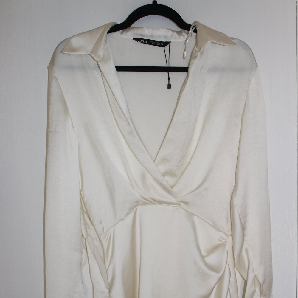 Zara Long Sleeve Satin Dress - Worn Once - Picture 2 of 5